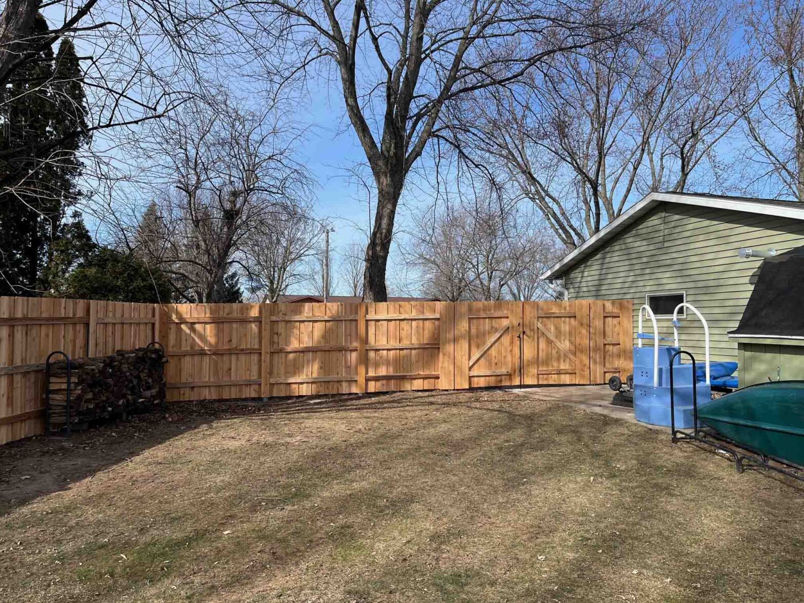 Photo of a privacy wood fence from a Northeastern Wisconsin fencing contractor